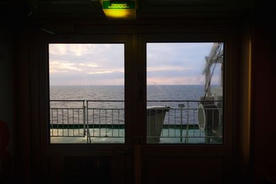 Sea seen through window