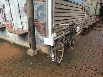 Bicycle on cobblestone street