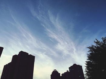 Low angle view of modern building against sky