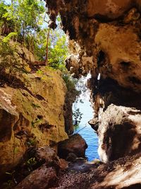 Rock formations by sea