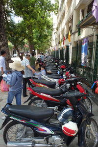 Parked cars in row