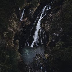 Close-up of water flowing through rocks