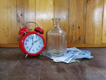 Clock on table at home