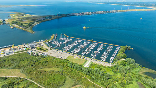 High angle view of sea