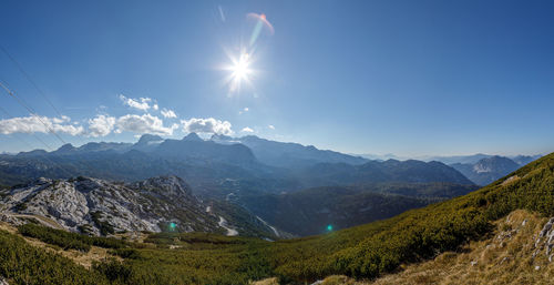 Scenic view of mountains against sky