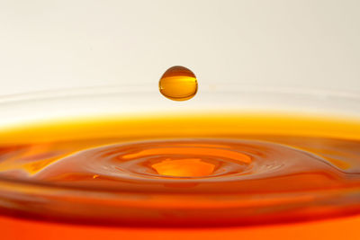 Close-up of yellow splashing water