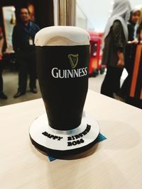 Close-up of coffee cup on table