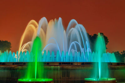 View of fountain at night