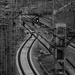 High angle view of railroad tracks