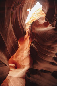 Low angle view of rock formation