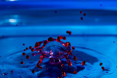 Close-up of water drop on rippled