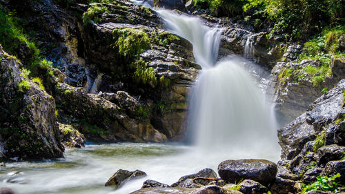 Scenic view of waterfall