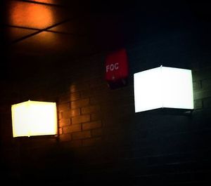 Information sign at night