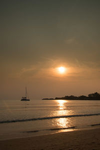 Scenic view of sea at sunset