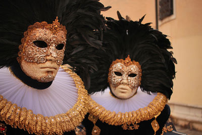 Venice carnival, italy. close-up of mask.