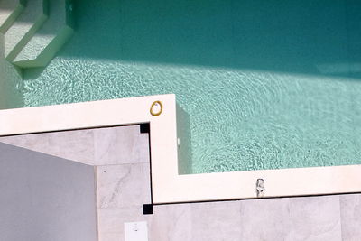 High angle view of swimming pool against wall