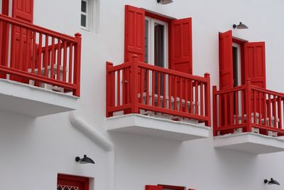 Low angle view of red building