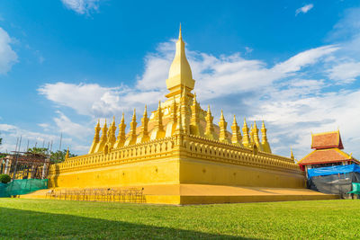 Temple against building