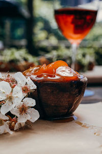 Close-up of drink on table