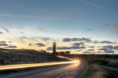 Light trails on road