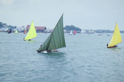 View of boats in water