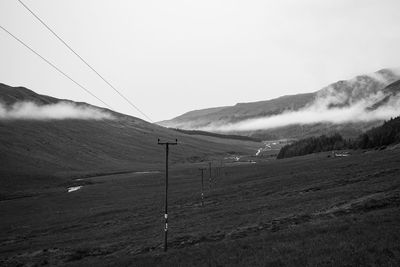 Scenic view of field against clear sky - scottish glen