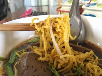 Close-up of food served in plate
