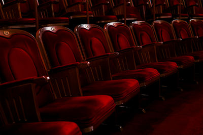 Red theater seats.