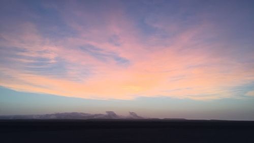 Scenic view of landscape against sky during sunset