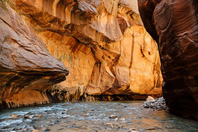 Rock formations on cliff