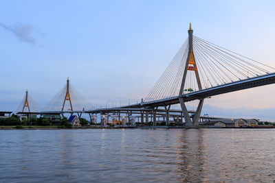 Bhumibol bridge 1 and 2, the largest bridge over chao phraya river