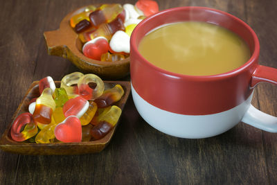 Close-up of food on table