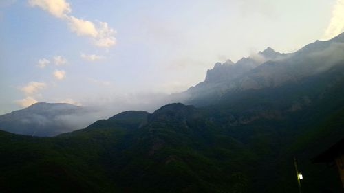 Scenic view of mountains against sky