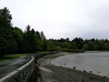 Scenic view of lake against clear sky