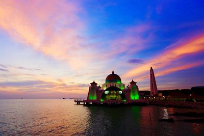 View of sea against sky during sunset