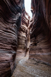 Low angle view of rock formations