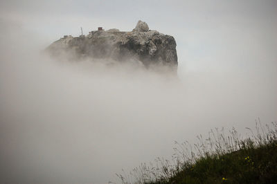 Scenic view of land against sky