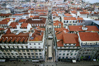 City view with building rooftops in lisbon, portugal