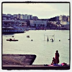 People on boat in sea