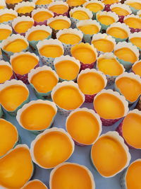 Full frame shot of orange eggs