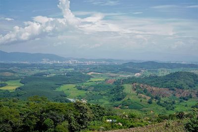 Aerial view of landscape against sky