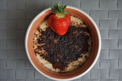 High angle view of dessert in plate
