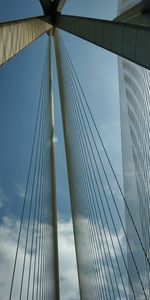 Low angle view of suspension bridge