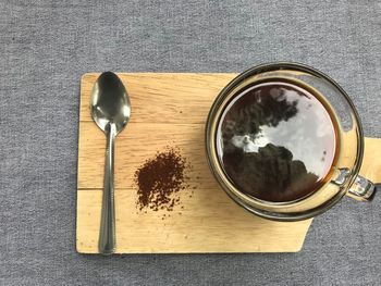 High angle view of food on table
