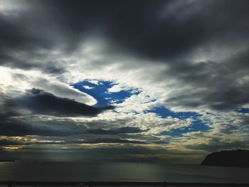 Scenic view of dramatic sky over sea