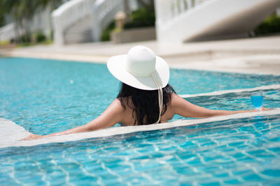 Woman in swimming pool