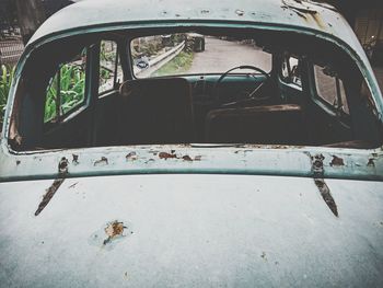 Abandoned car in garage