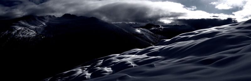 Scenic view of frozen lake against sky