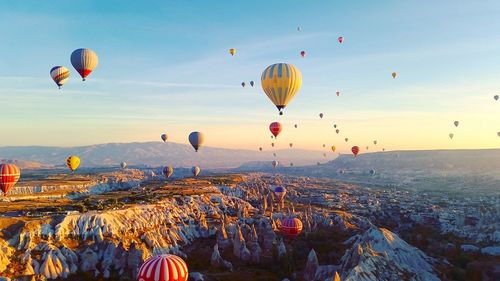 Ballooning festival at cappadocia during sunrise