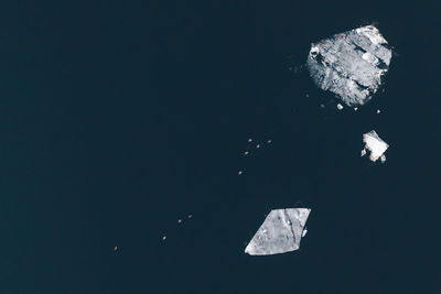 High angle view of ice floating on sea 